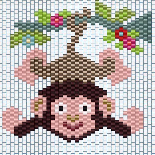 diagram weaving brick stitch sing in miyuki pearls.