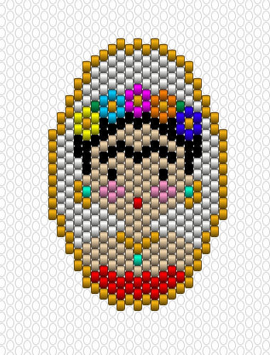 Weaving Brickstitch Motif Medallion Frida Kahlo Beads Miyuki Delicas 11 0 Perles Co