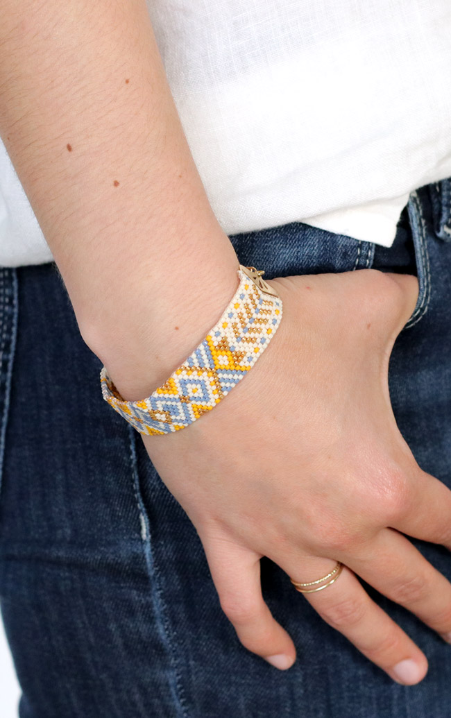 Schema  Miyuki woven bracelet Peyote Impair summer colors