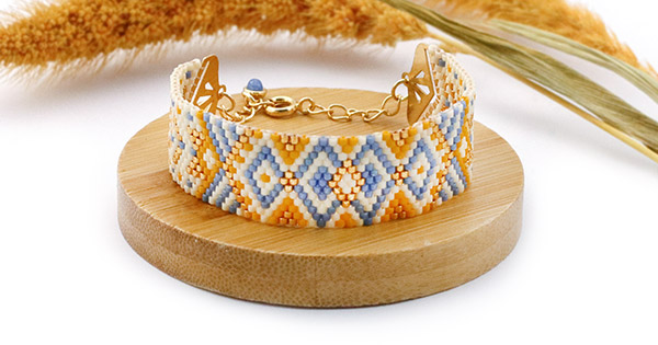 Bracelet En Tissage De Perles Miyuki Multicolore - Longueur Ajustable - Fermoir Glissière - Neuf Étiqueté