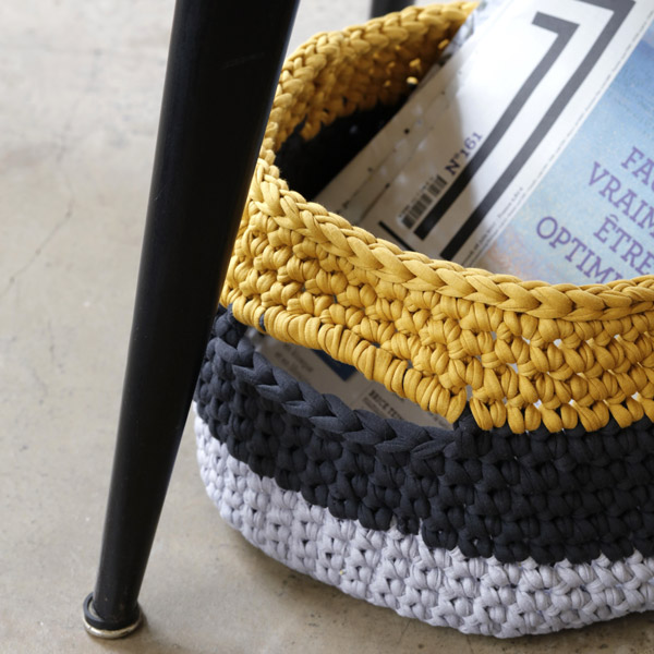 DIY Hook Basket with handles Cesta trapilho wire Hoooked DMC by Zak said