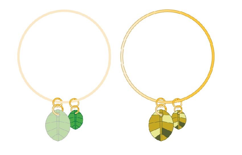 Gold bracelet with PureCrystal crystal Pure Leaf pendant and cowrie shell : Step 2