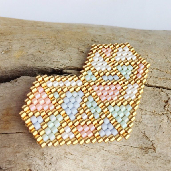 DIY Weaving Brick Stitch Easy Heart Pastel Origami To Offer