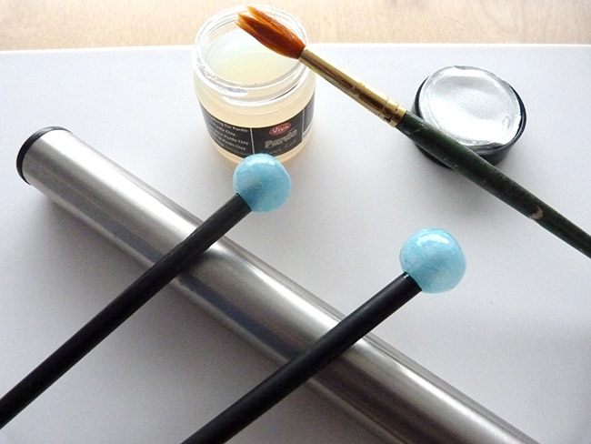 Earrings with hollow beads made of polymer clay : Step 7