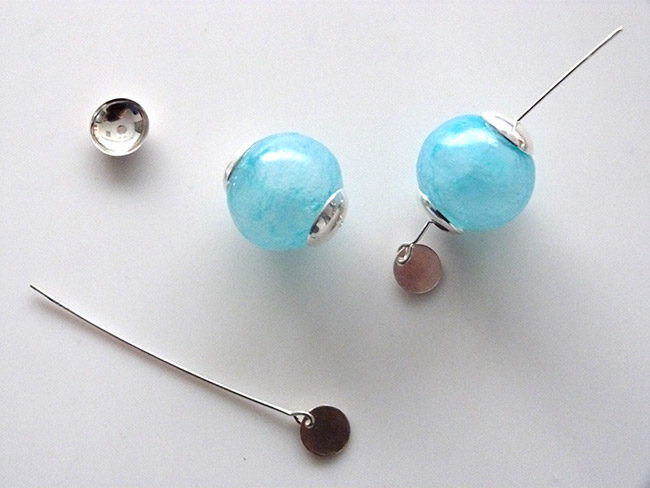 Earrings with hollow beads made of polymer clay : Step 8