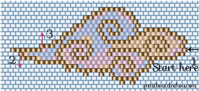 Schema  MIYUKI PASTEL RAINY CLOUD BEAD WEAVING