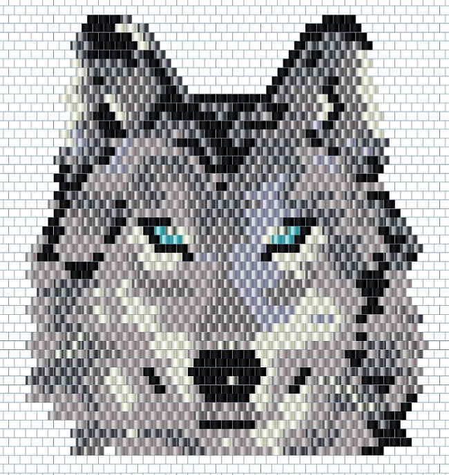 Schema DIY brickstitch weaving with miyuki : wolf Schema DIY brickstitch weaving with miyuki : wolf