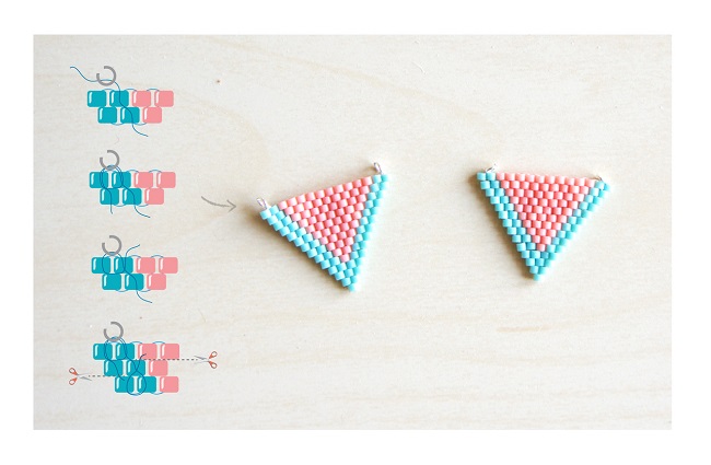 Brick stitch feather earrings hot sale