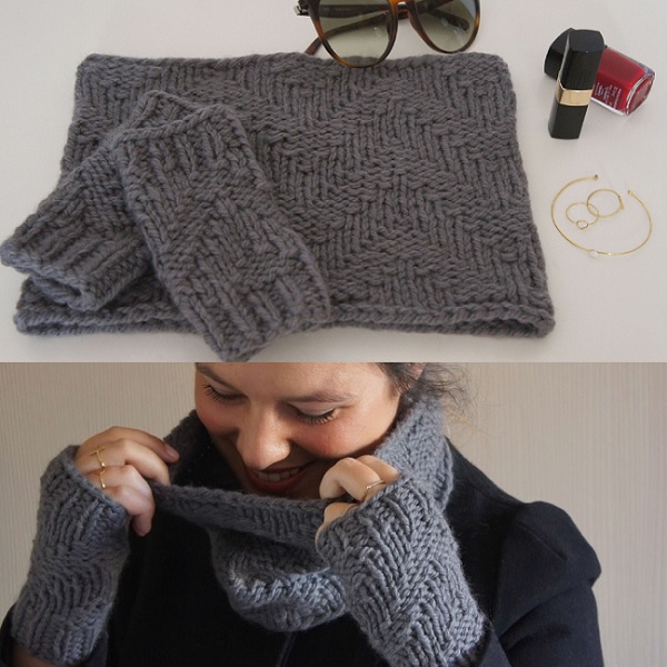 DIY knit - wool mittens