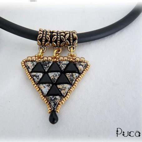 Cleopatra necklace with Khéops and Miyuki seed beads by Puca Cleopatra necklace with Khéops and Miyuki seed beads by Puca