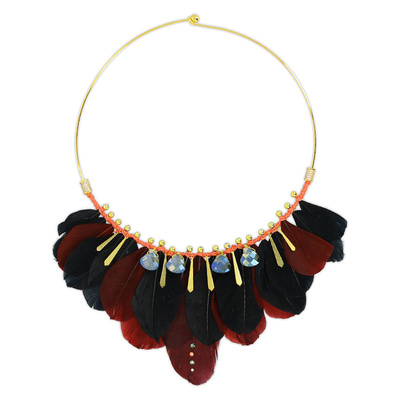 Statement Necklace PureCrystal and Feathers Statement Necklace PureCrystal and Feathers
