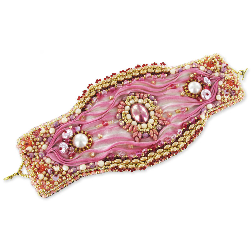 Shibori bracelet with Miyuki and Superduo embroidery