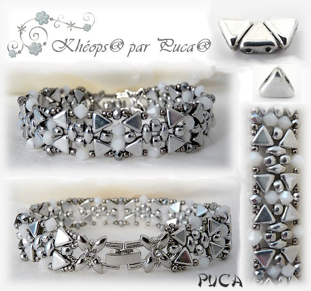 Clara Bracelet with Khéops and seed beads Matubo by Puca