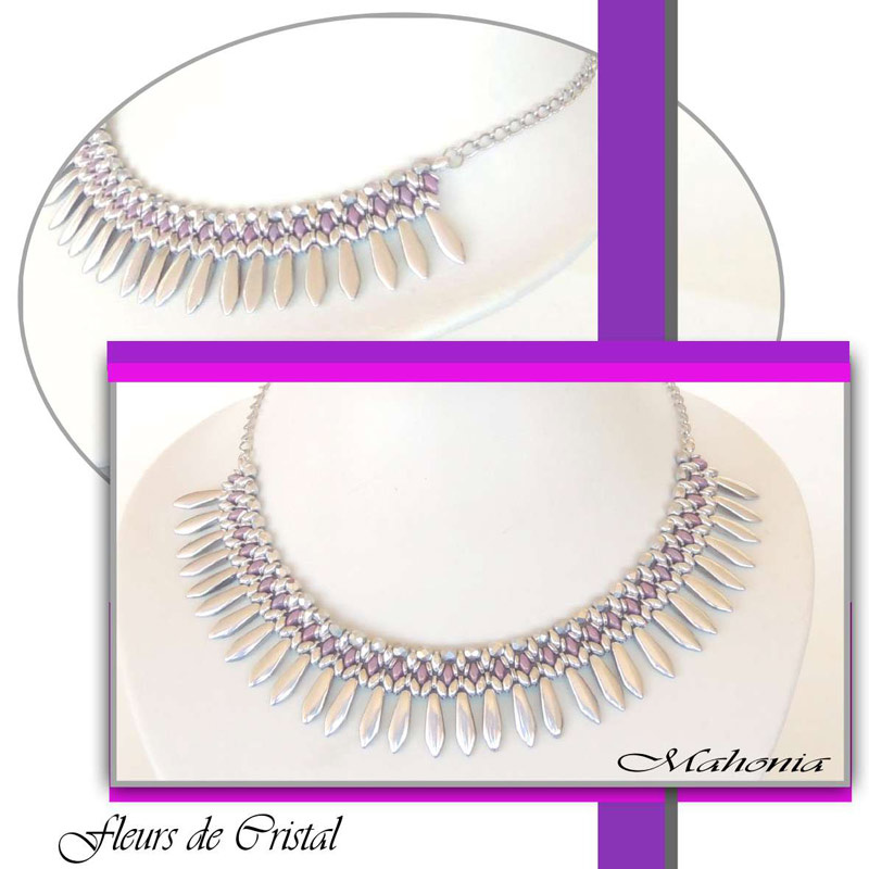 Mahonia necklace with Dagger SuperDuo and O beads