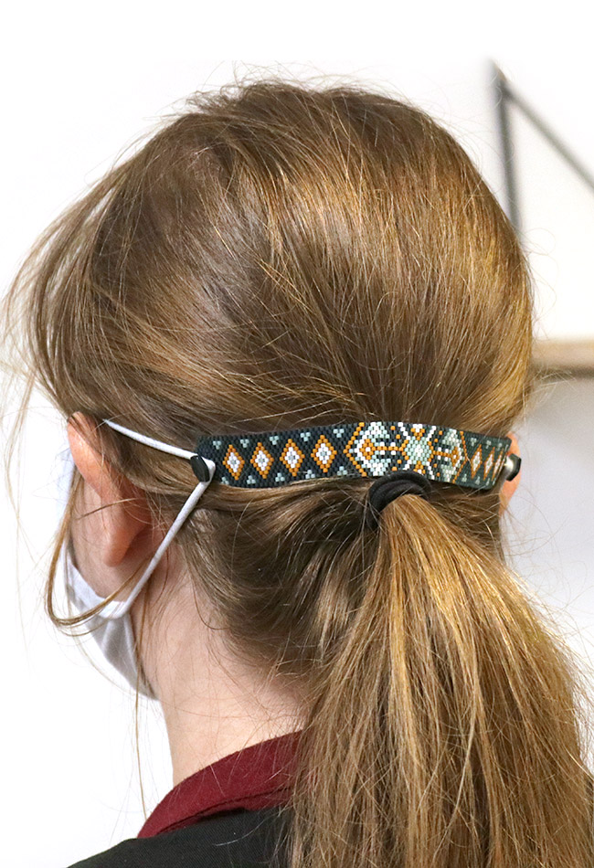 Miyuki delicas odd peyote pearl weaving mask tie