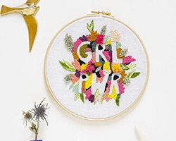 décoration murale en punch needle 