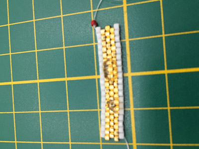 DIY Chic 3D triangle weaving earrings by Miyuki Delicas 11/0 : Step 29