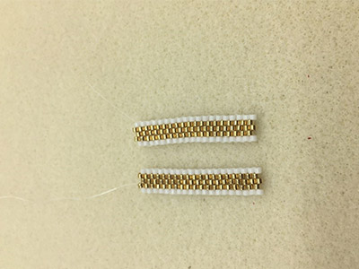 DIY Chic 3D triangle weaving earrings by Miyuki Delicas 11/0 : Step 28