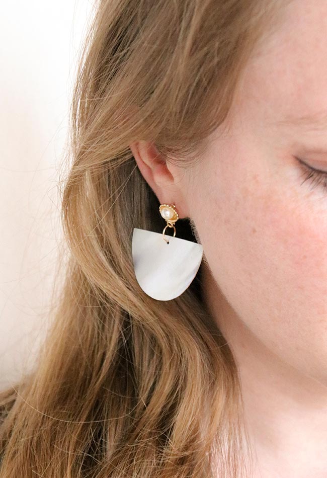 Half moon mother-of-pearl earrings pinterest