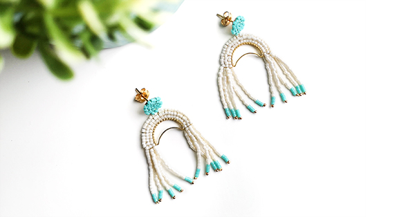 Schema  Miyuki dangle earrings weaving arc of a circle