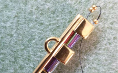 Multirow cuff bracelet in Tila beads, Czech glass round beads and seed beads 15 : Step 2