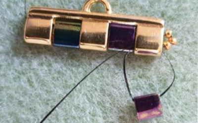 Multirow cuff bracelet in Tila beads, Czech glass round beads and seed beads 15 : Step 3