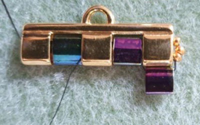 Multirow cuff bracelet in Tila beads, Czech glass round beads and seed beads 15 : Step 4