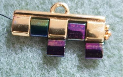 Multirow cuff bracelet in Tila beads, Czech glass round beads and seed beads 15 : Step 5