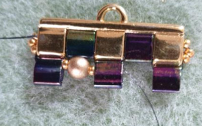 Multirow cuff bracelet in Tila beads, Czech glass round beads and seed beads 15 : Step 9