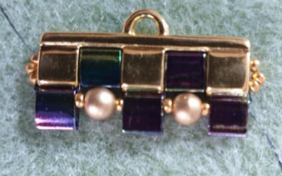 Multirow cuff bracelet in Tila beads, Czech glass round beads and seed beads 15 : Step 10