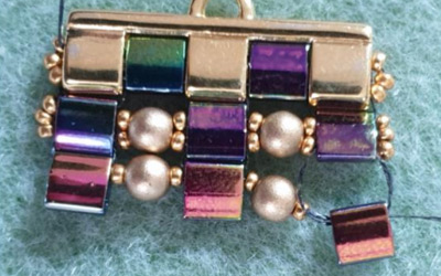 Multirow cuff bracelet in Tila beads, Czech glass round beads and seed beads 15 : Step 14