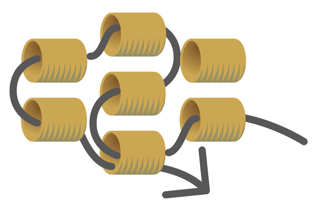 jam the thread in the beads