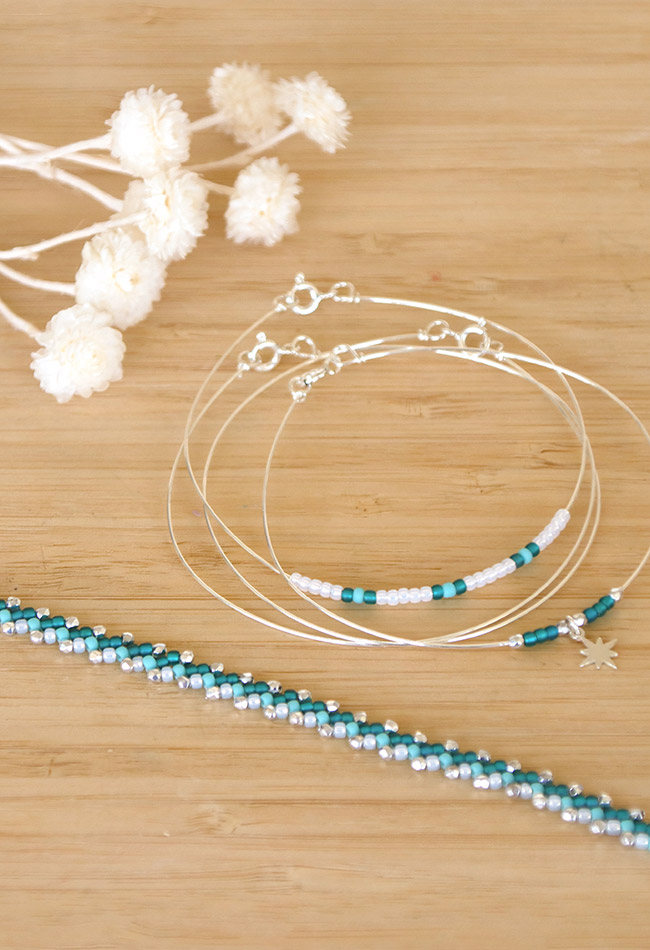 St Petersburg single strand weaving bracelet with 925 silver rods