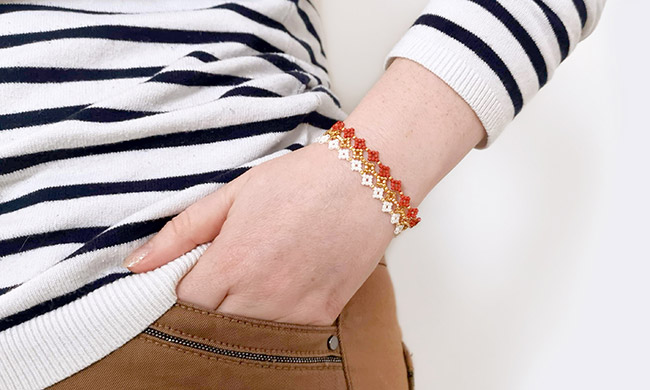 DIY Miyuki mini diamond or daisy pearl bracelets final