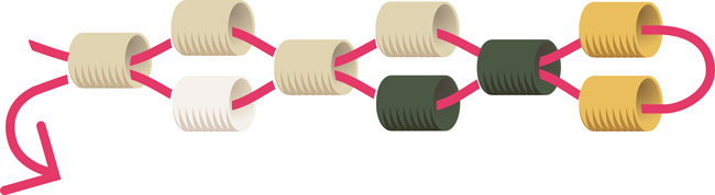 how to make odd peyote weaving step 3
