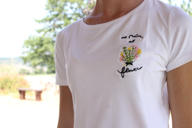 diy how to custumize tee shirt embroidery flower