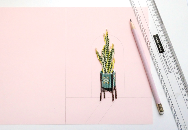 create a decorative background for weaving pearls