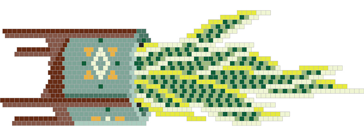 Miyuki weaving grid potted plant Sansevieria