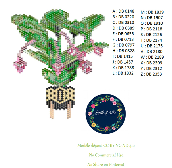 grille gratuite tissage medinillia magnifica brick stitch little mlle 