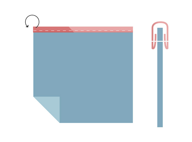 fold the bias over the edge of the item