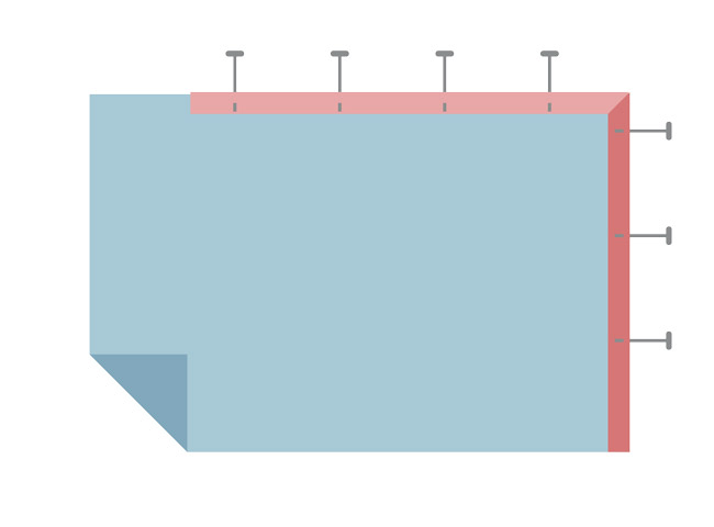 fold the corner then fold down the second part