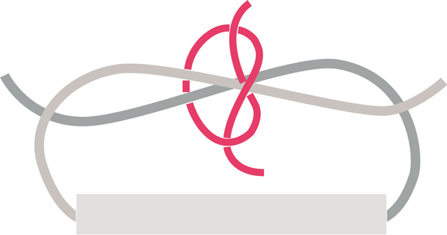 alternating flat knot step 1