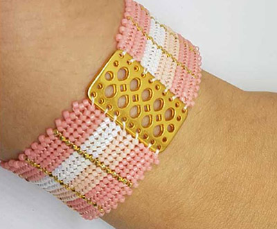 bracelet miyuki tissage herringbone