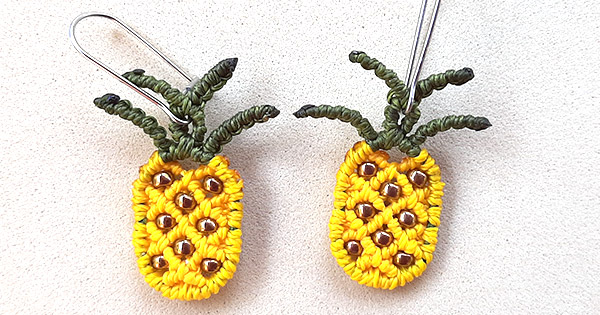Schema DIY Pineapple macrame earrings Schema DIY Pineapple macrame earrings