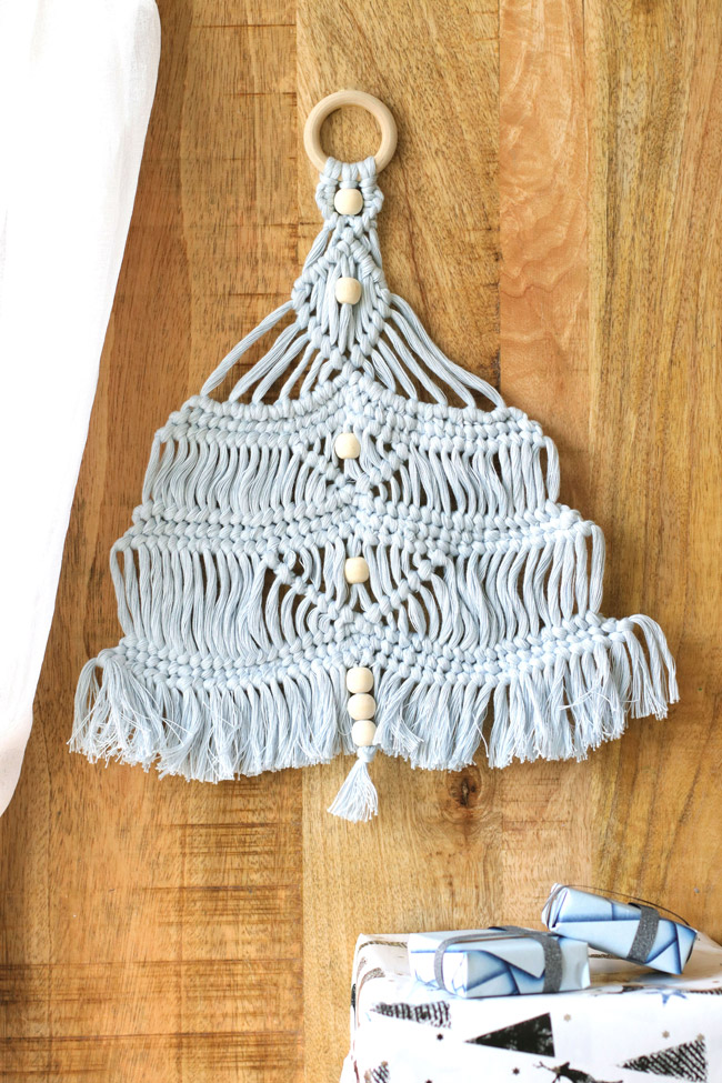 sapin en corde macram&eacute; final pinterest