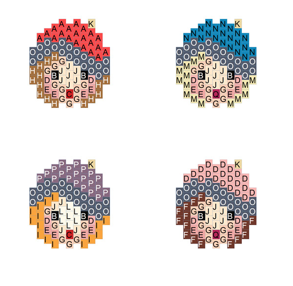 Schema  Weaving grids 4 dolls in Miyuki Delicas 11/0