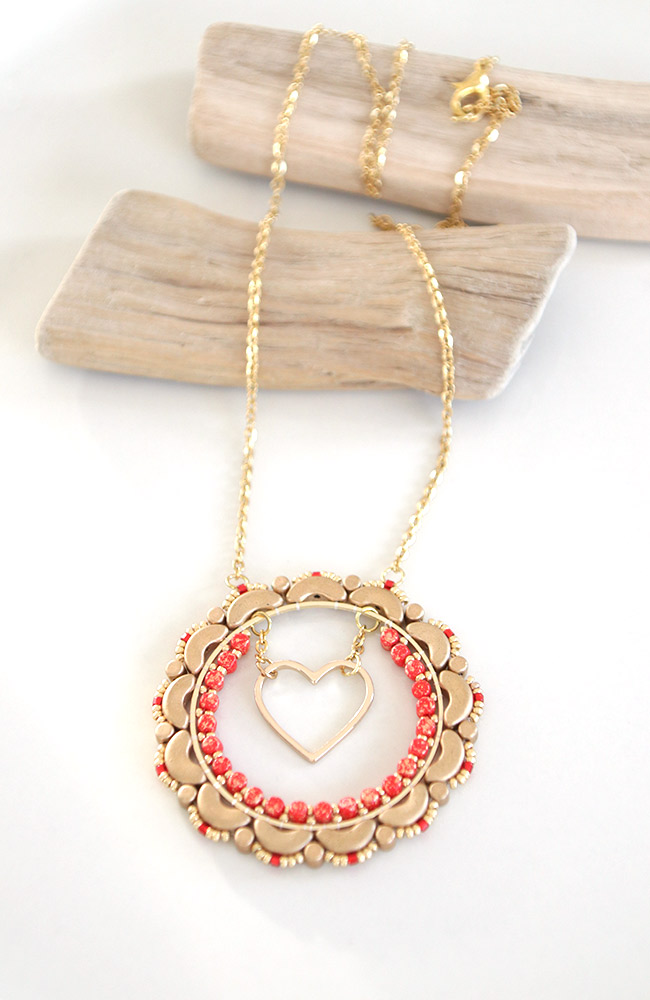 Schema  Love-You pendant in glass beads by Puca