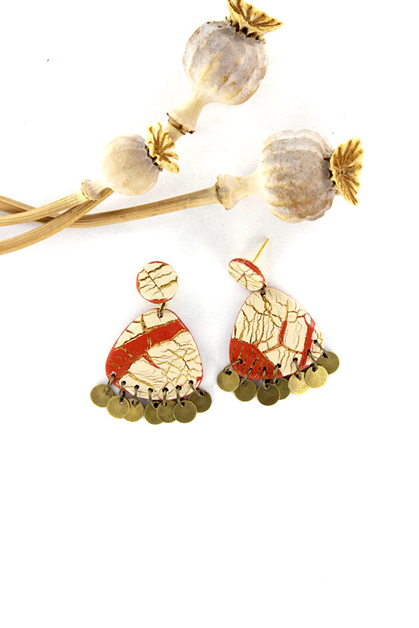 Schema Crackle-effect polymer clay earrings Schema Crackle-effect polymer clay earrings