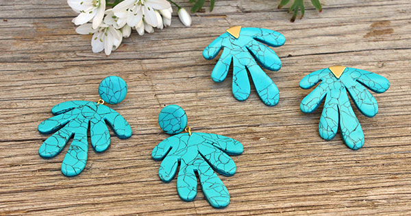 imitation turquoise stone in polymer clay