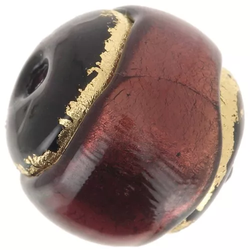 Round Amethyst Murano surrounded with gold 8mm x1